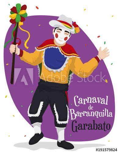 Traditional Garabato Character Ready To Celebrate Barranquilla S Carnival Vector Illustration