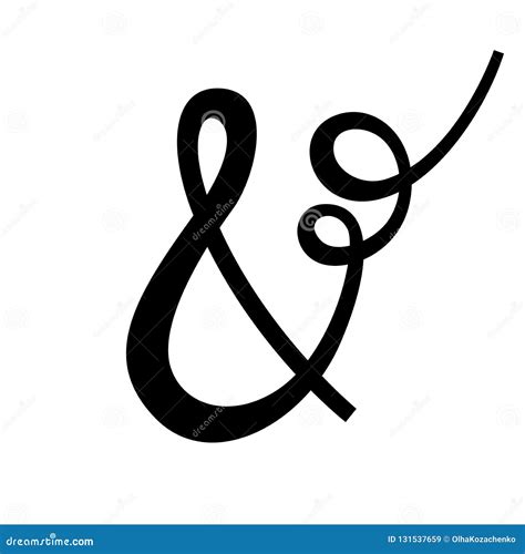 Handwritten Elegant Custom Ampersand On White Background Isolated