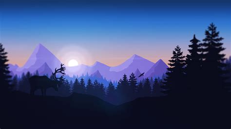 Mountains Forest Animals Firewatch Minimalism Wallpapers Hd Desktop