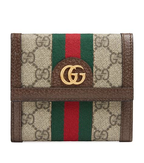 Gucci Brown Leather Ophidia Gg Web Stripe Wallet Harrods Uk