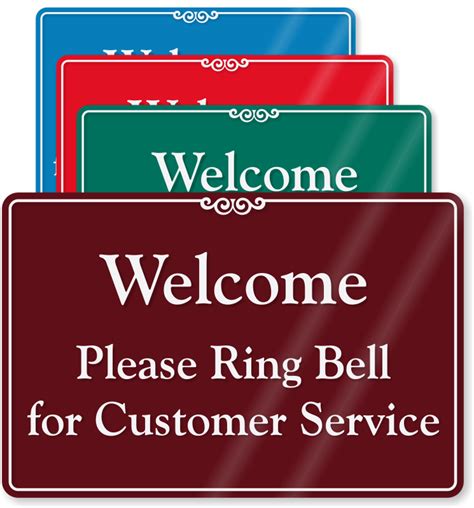 Ring Bell For Customer Service Showcase Wall Sign