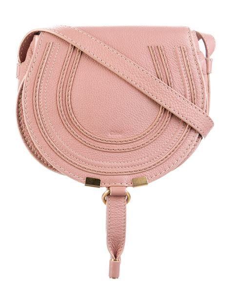 Chloé Embossed Mini Crossbody Bag Pink Crossbody Bags Handbags