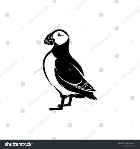 Silhouette Puffin Bird Vector Illustration Design Stock Vector Royalty