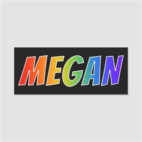 First Name Megan Fun Rainbow Coloring Name Tag Zazzle