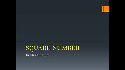 Introduction To Square Number Youtube