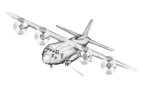 Ac 130 Drawing By Dennis Bivens Fine Art America