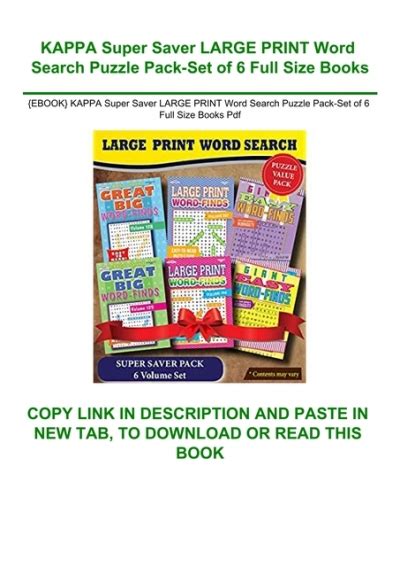 Ebook Kappa Super Saver Large Print Word Search Puzzle Pack Set Of 6