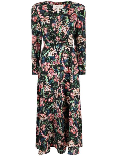 Buy Saloni Floral Print Silk Dress At 36 Off Editorialist