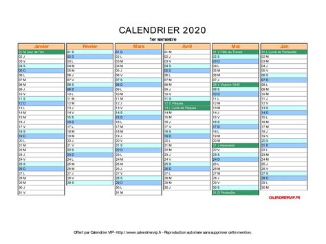 Calendrier 2020 à Imprimer Gratuit En Pdf Et Excel