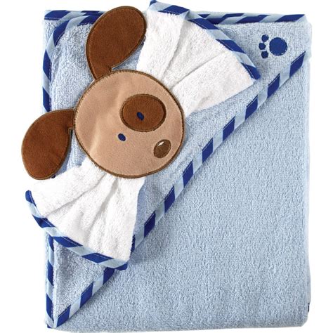 Luvable Friends Baby Woven Hooded Towel With Washcloth Blue Walmart