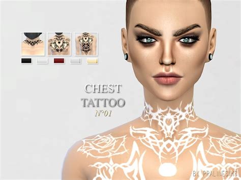 Pralinesims Chest Tattoo N01 Chest Tattoo Sims 4 Tattoos Sims 4