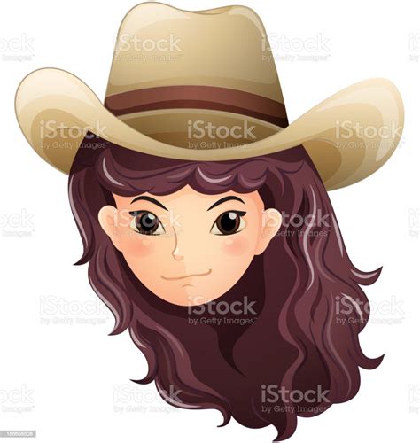 Ilustración De Bello Rostro De Una Cowgirl Y Más Vectores Libres De Derechos De Accesorio De
