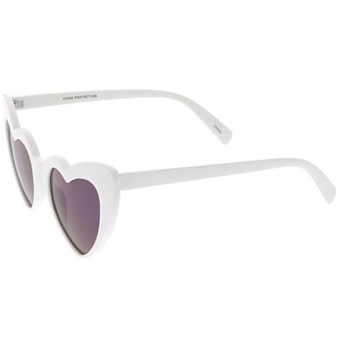 Women S Oversize Chunky Heart Sunglasses Colored Mirror Lens 51mm Sunglass La