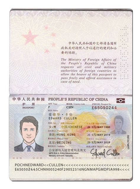 China Passport Template Psd Photoshop File