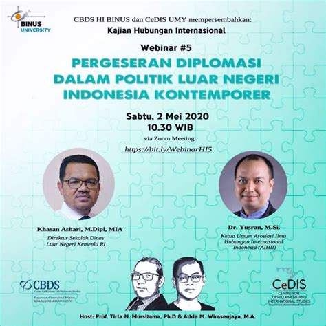 Peranan institut diplomasi dan hubungan luar negeri. Web Seminar Hubungan Internasional (Update 16 Desember 2020)
