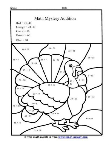 Thanksgiving Math Worksheets 6th Grade Free