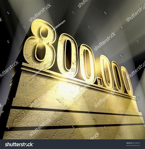 Number Eight Hundred Thousand Golden Letters Stock Illustration