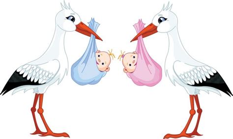 Image Result For Stork Carrying Twins Images Babybilleder B Rn Kort