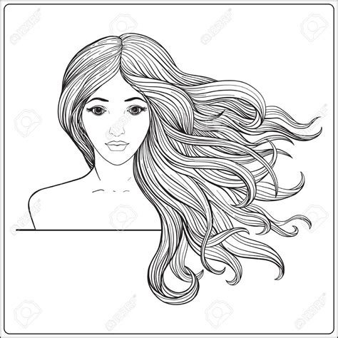 Girl With Long Hair Drawing At Getdrawings Free Download