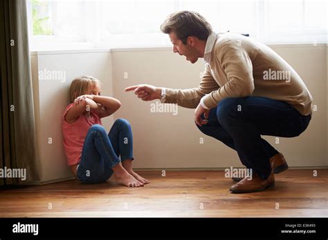 Father Shouting At Young Daughter Stock Photo Alamy