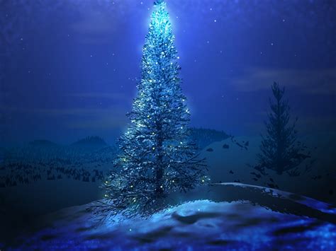 Free Holiday Wallpapers Blue Christmas Tree Wallpapers