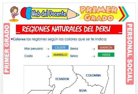 Regiones Naturales Del Perú Para Primer Grado De Primaria