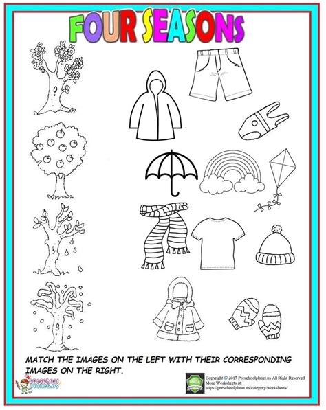 Four Season Worksheet For Kids Seasons Worksheets Kindergarten