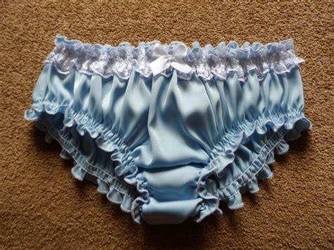 Blue Silk Ruffled Panties Handmade Silk Knickers Women Etsy