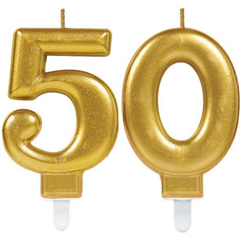 50th Birthday Candles Gold 75cm In 2021 50th Birthday Candles