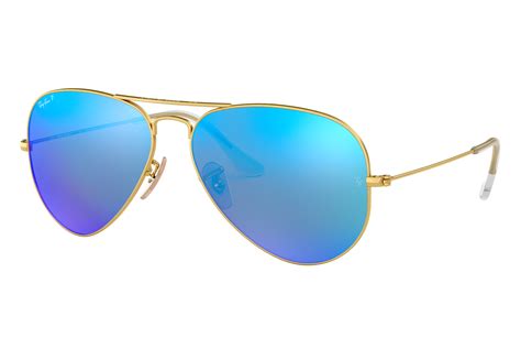 Aviator Flash Lenses Gafas De Sol Gold En Blue Ray Ban