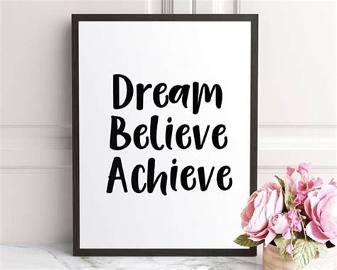 Dream Believe Achieve Dream Believe Achieve Print Etsy Motivational