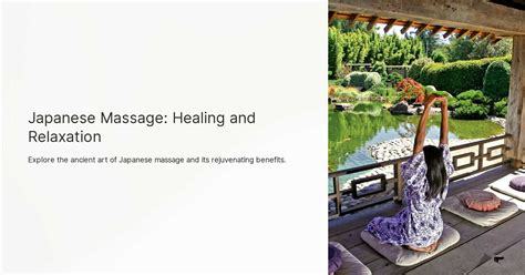 Japanese Massage Healing And Relaxation
