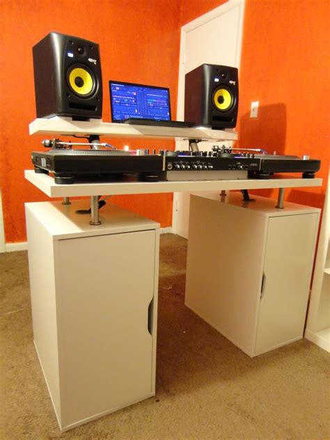 It has three shelves (see the image above), making it ideal for a full dvs setup or even multiple controllers, and the sides can easily be lit up with your own custom lighting if you want. Post your Ikea creations here - Page 15 | Dj table, Dj booth, Dj room