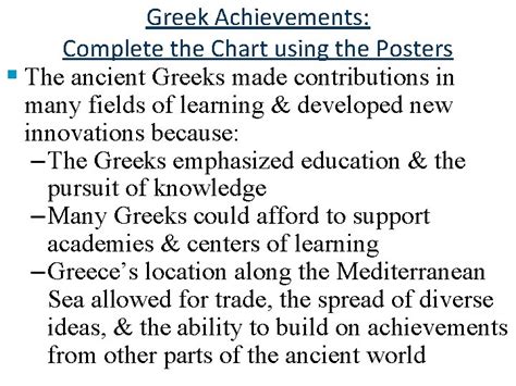Greek Achievements Greek Achievements Complete The Chart Using