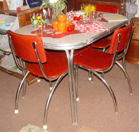 We suggest you consider the images and pictures of chrome kitchen table and chairs, interior ideas with details, etc. Chrome Dinette Table and 4 chair set ~ graphic Red Apples ...