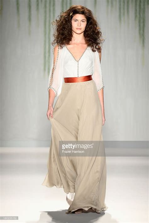 Model Lina Sandberg Walks The Runway At The Jenny Packham Fashion