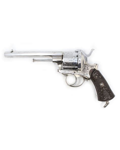Revolver Type Lefaucheux Cal 12 Mm à Broche Gravé