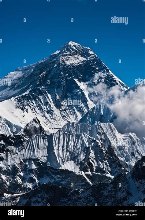 Everest Mountain Peak Or Sagarmatha With 8848 M Height Stock Photo Alamy