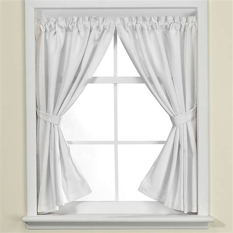 Westerly Bath Window Curtain Pair In White Bed Bath And Beyond Canada