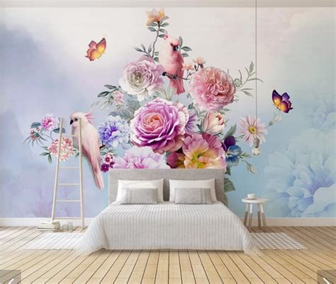 Look at this infographic to know five brilliant ways to use flower. Watercolor Pink Flower Wallpaper Murals Home Wall Mural ...