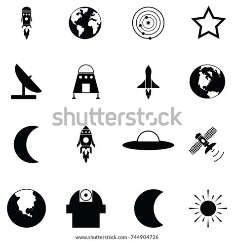 Space Icon Set Stock Vector Royalty Free 744904726 Shutterstock