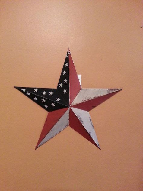 Details About 12 Americana Barn Star Red White Blue Antiqued New