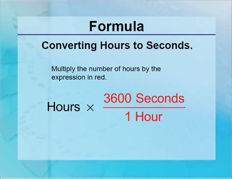 Formulas Converting Hours To Seconds Media4math