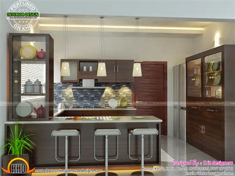 Modern And Unique Dining Kitchen Interior Kerala Home Design And