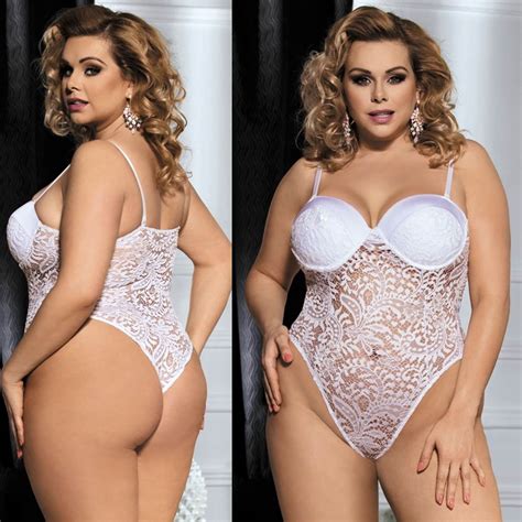 Bridal Lingerie White Lace Teddy Plus Size Wedding