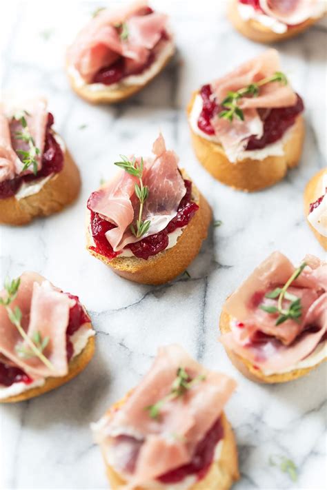 Cranberry And Prosciutto Crostini Thanksgiving Appetizer Pizzazzerie