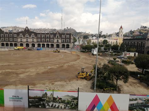 Registra avance de 70 remodelación de la Plaza de los Mártires de Toluca