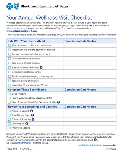 Annual Wellness Checklist Media Gallery Medicare Blue Cross And