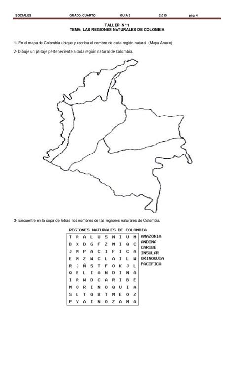 Mapa De Colombia Regiones Naturales Para Colorear Kulturaupice