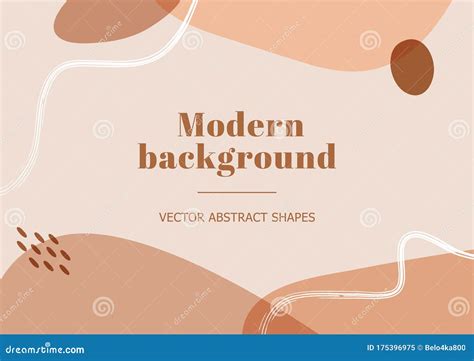 Modern And Stylish Template With Organic Abstract Shapes In Nude Pastel